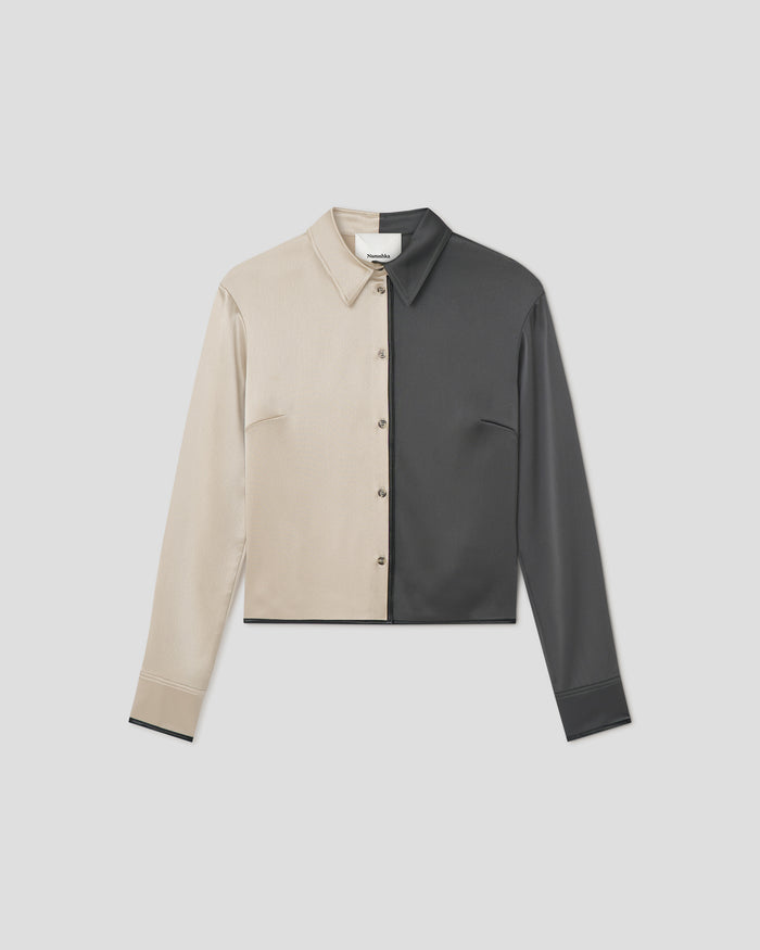 Abria - Color block shirt - Eucalyptus/Midnight