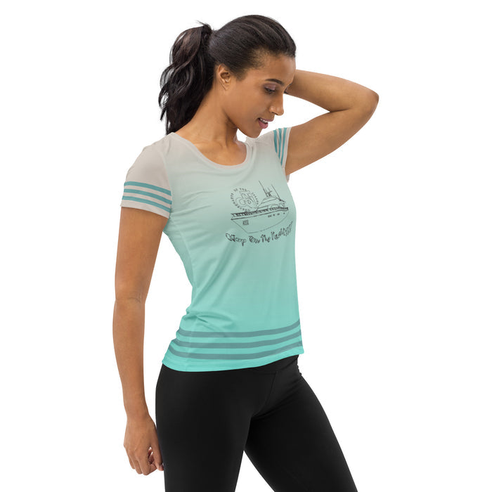 Descendants of the Island Hop on the Yacht Women's Athletic T-shirt