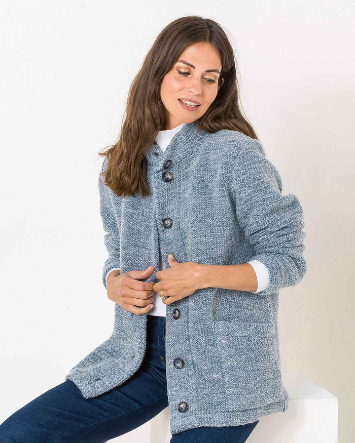 Dorothea Pale Blue Button Through Jacket - The Classic Boutique