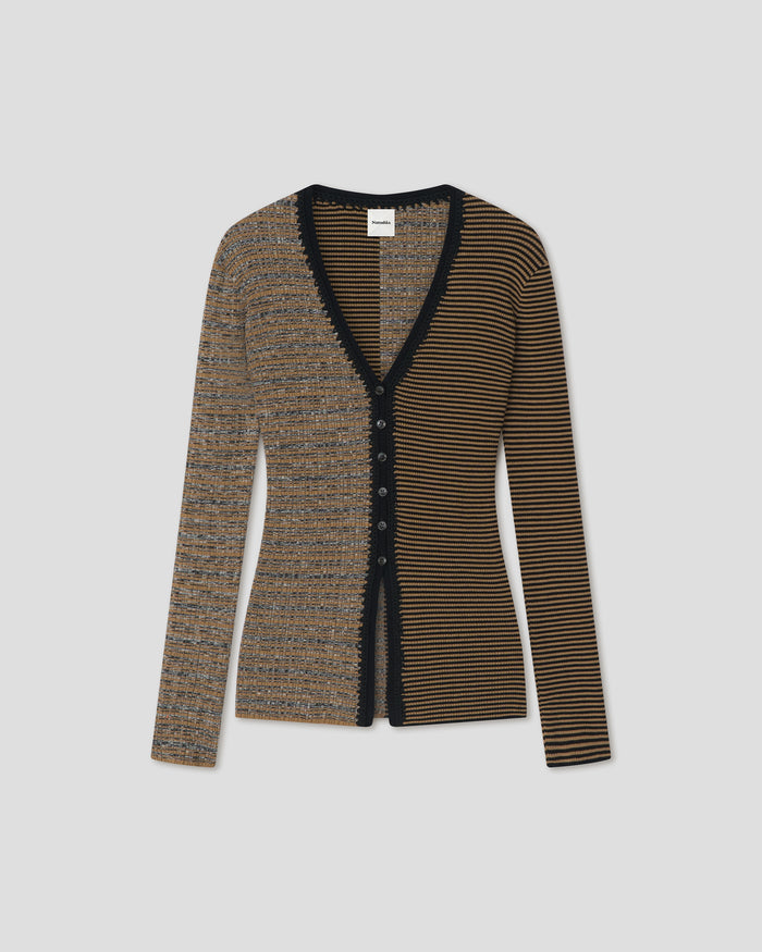 Eluney - Cardigan - Curry Stripe/Spacedye