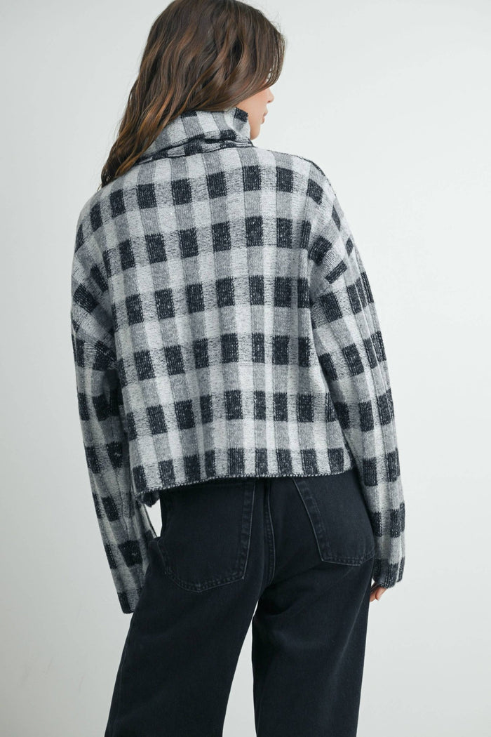 Fall Check Turtleneck Sweater - Intimate Whispers