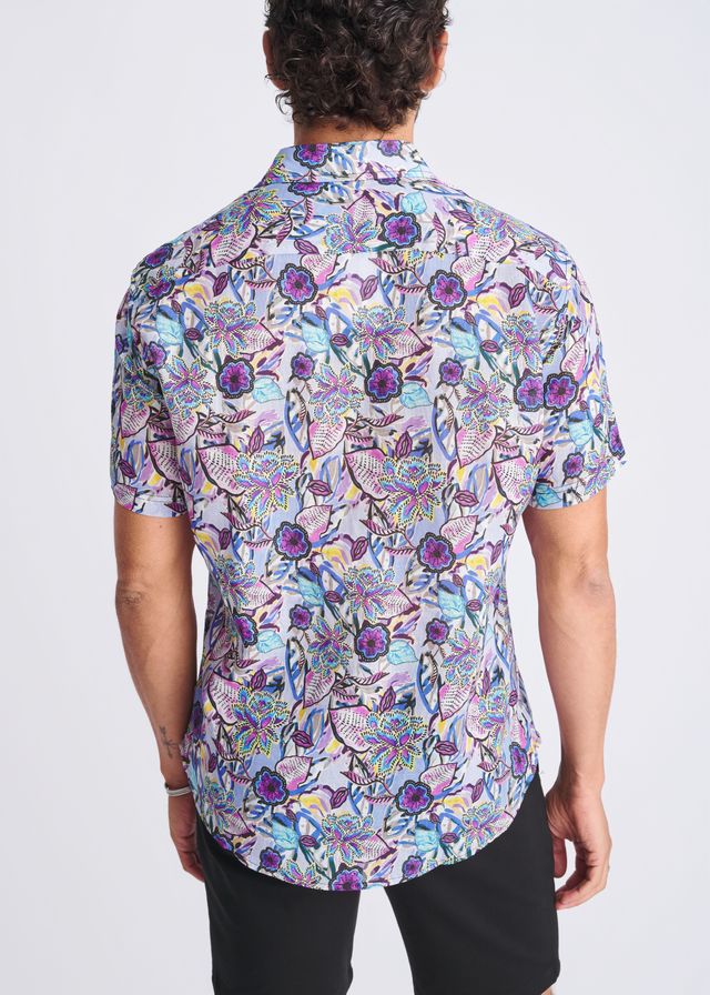 FLORAL LIGHTWEIGHT LINEN TENCEL S/S SHIRT