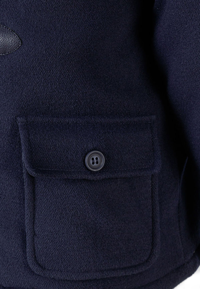 Padded Duffle Coat Navy Toggle Front Hooded - 5