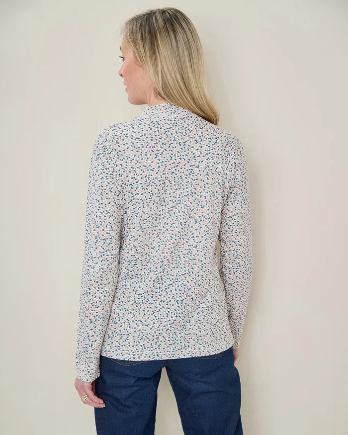 Printed Long Sleeved Cotton Turtle Neck Top - Matilda