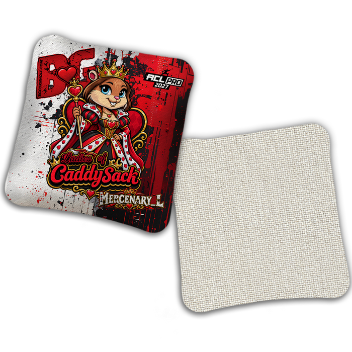 2027 Multiple Bag Models  "CaddySack Queen of Hearts” Collab - ACL Pro Stamped Cornhole Bags - SET OF 4 BAGS