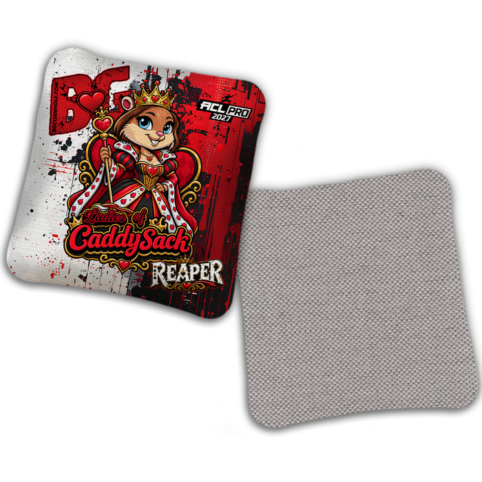 2027 Multiple Bag Models  "CaddySack Queen of Hearts” Collab - ACL Pro Stamped Cornhole Bags - SET OF 4 BAGS