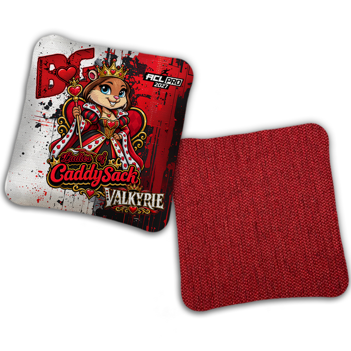 2027 Multiple Bag Models  "CaddySack Queen of Hearts” Collab - ACL Pro Stamped Cornhole Bags - SET OF 4 BAGS