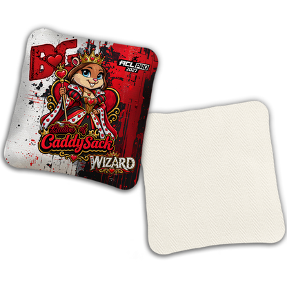 2027 Multiple Bag Models  "CaddySack Queen of Hearts” Collab - ACL Pro Stamped Cornhole Bags - SET OF 4 BAGS