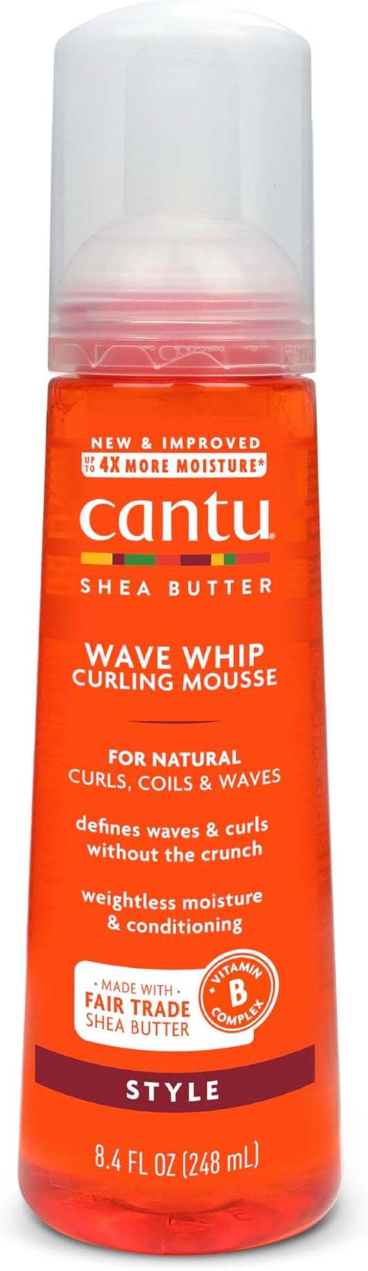 كانتو هير موس 248مل للشعر الكيرلي بالشيا - Cantu shea butter - Wave whip curling mousse, 248 ml