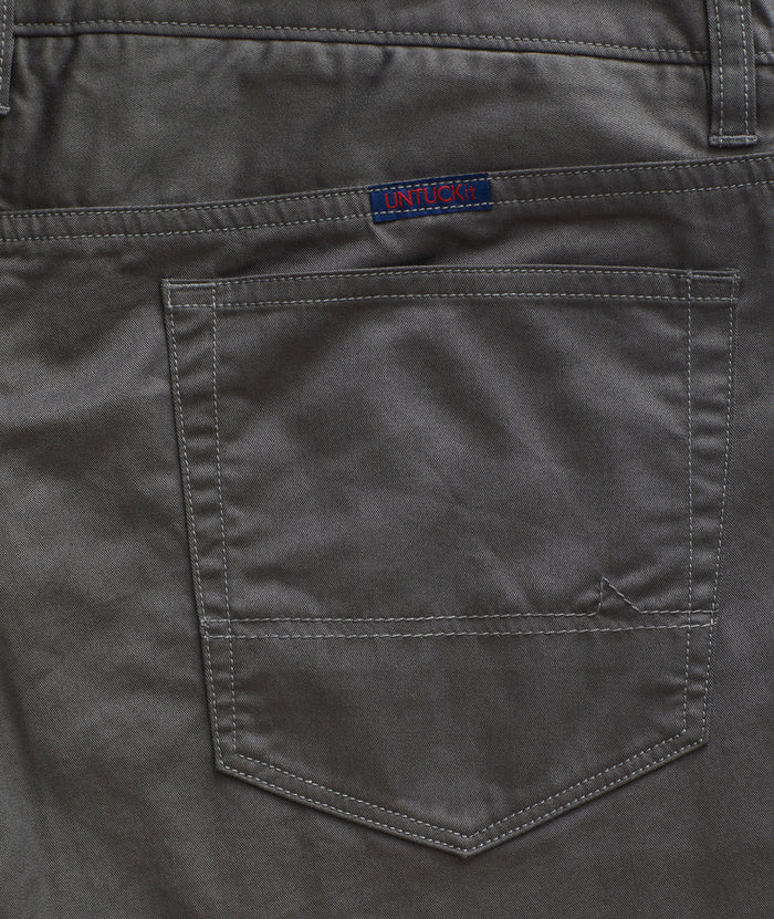 Model wearing a Dark Grey 5-Pocket Pants
