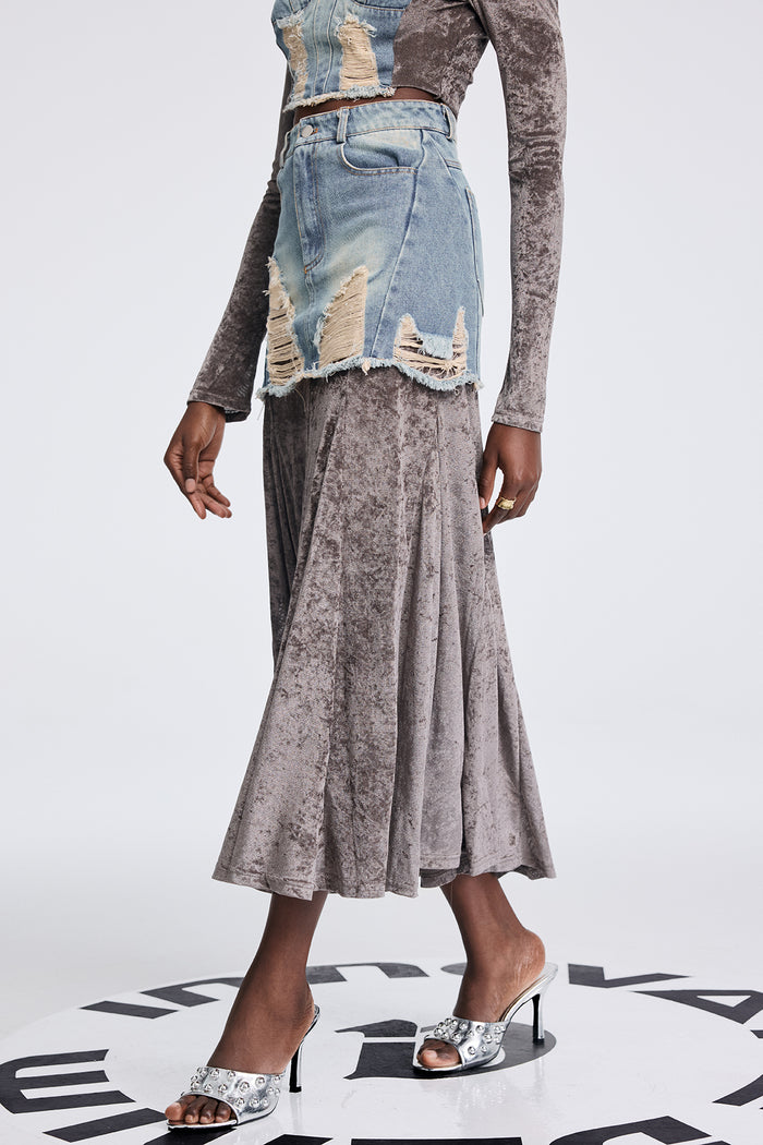Abishag Mesh Off Shoulder Deconstruct Set