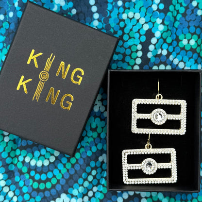Aboriginal Flag Crystal Earrings – Statement Earrings