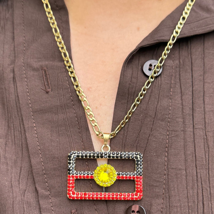 Aboriginal flag necklace