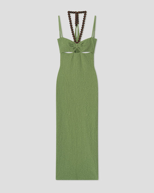 Adelaide - Beaded midi dress - Matcha