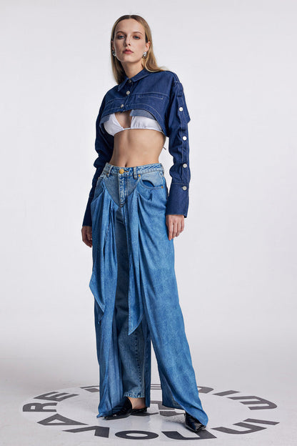 Anah Deconstruct Denim Short Jacket