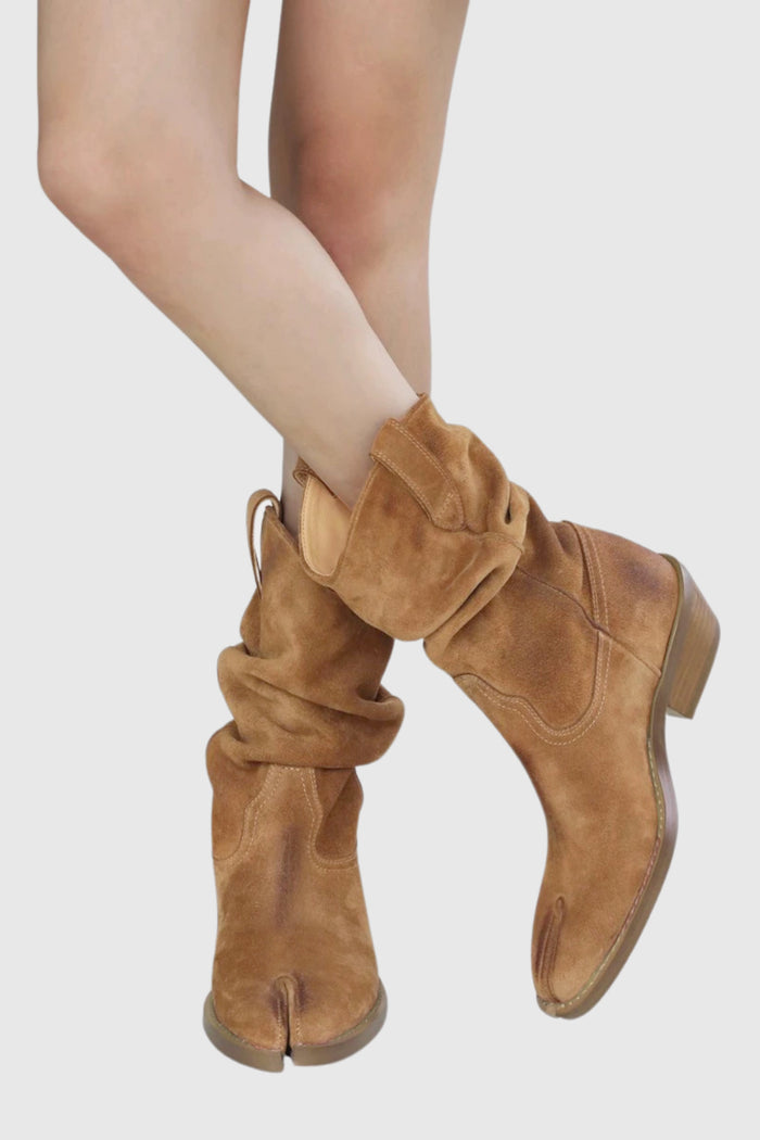Angelique Suede Cowboy Tabi Boots