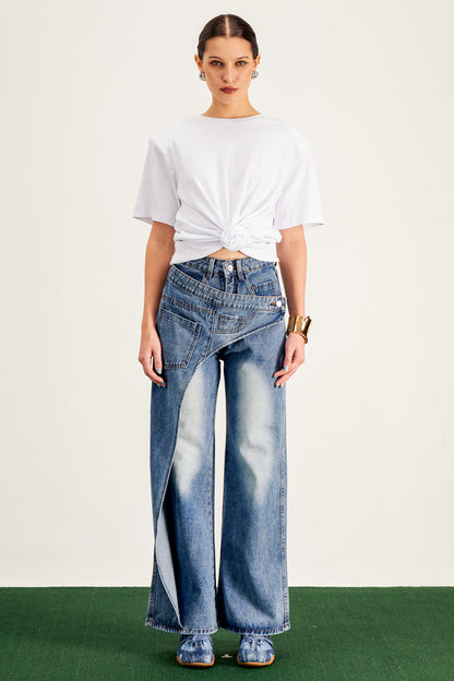 Ansgar Deconstruct Asymmetric Hayley Jeans In Blue