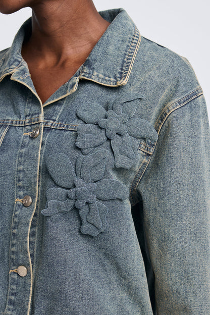 Aparawa Flower Denim Pants Set