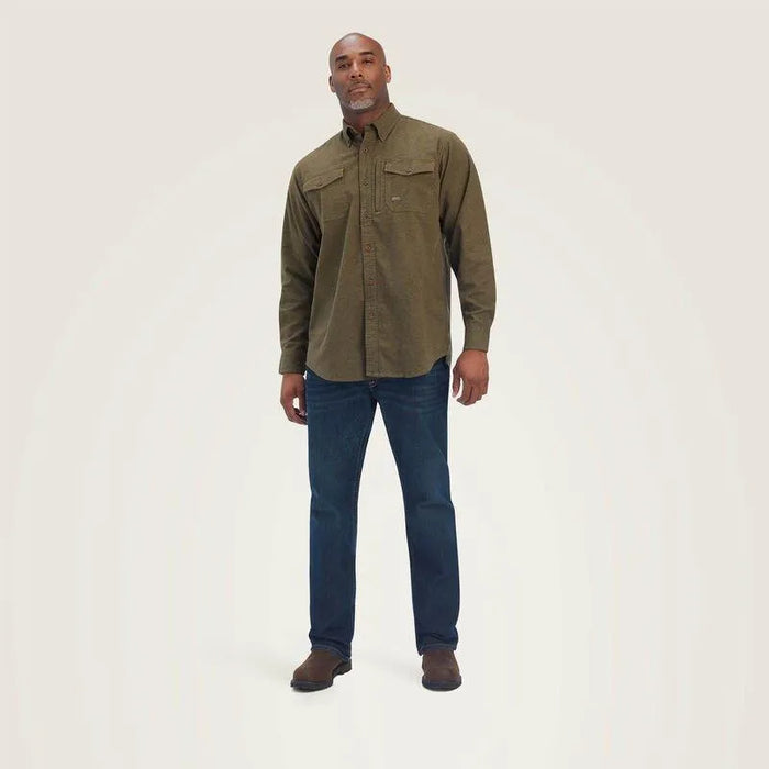 Ariat Mens Rebar Flanel Work Shirt - Hunter - XS