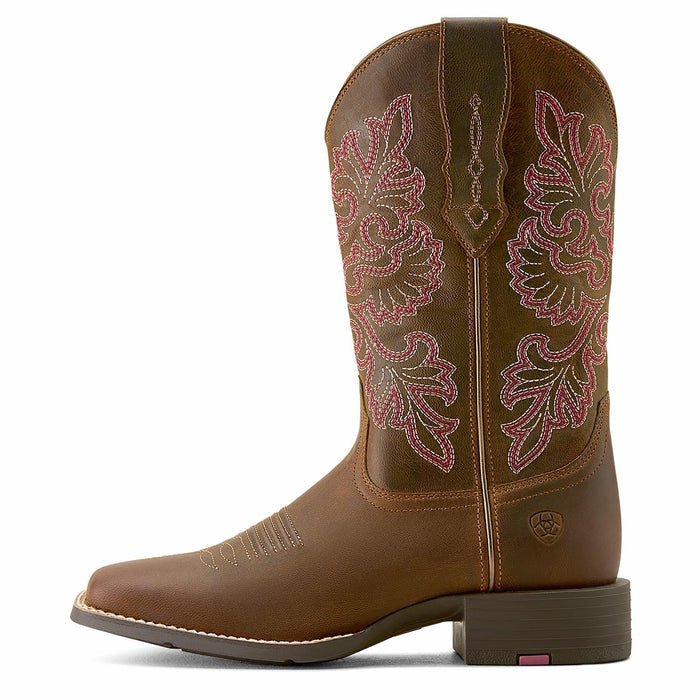 Jeffers - Ariat Women's Round Up Wide Square Toe StretchFit Boots - Sassy Brown - 6.5 - Pair