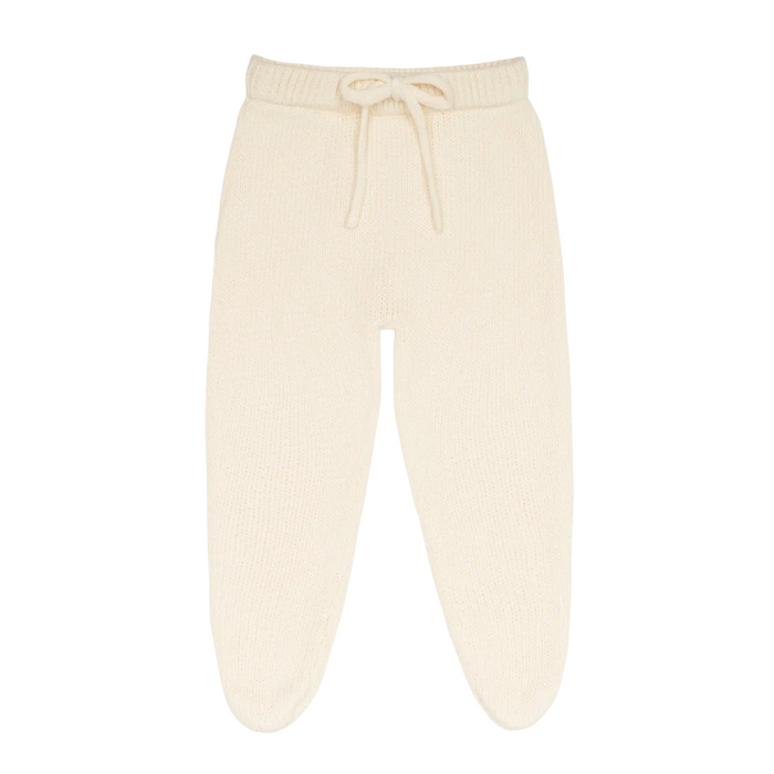 baby cream knit footie pant