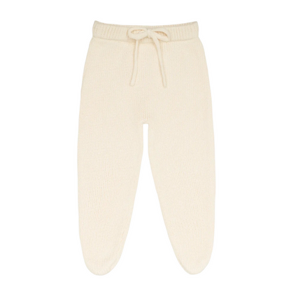 baby cream knit footie pant