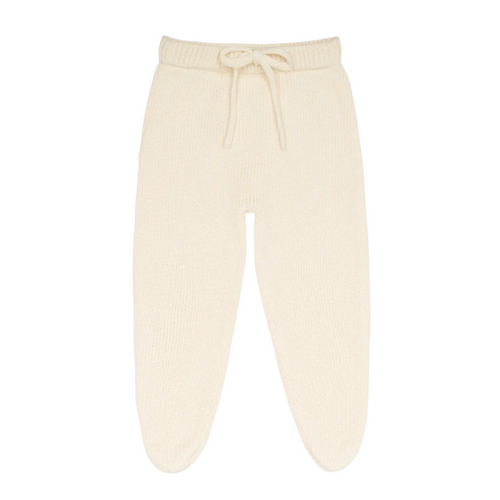 baby cream knit footie pant