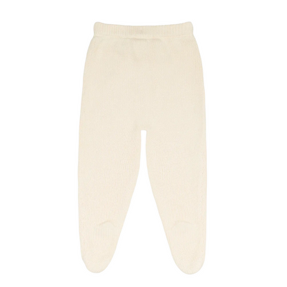 baby cream knit footie pant