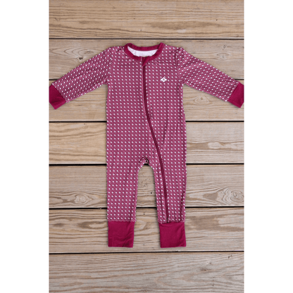 Baby Zip Up - Texas - Maroon & Grey