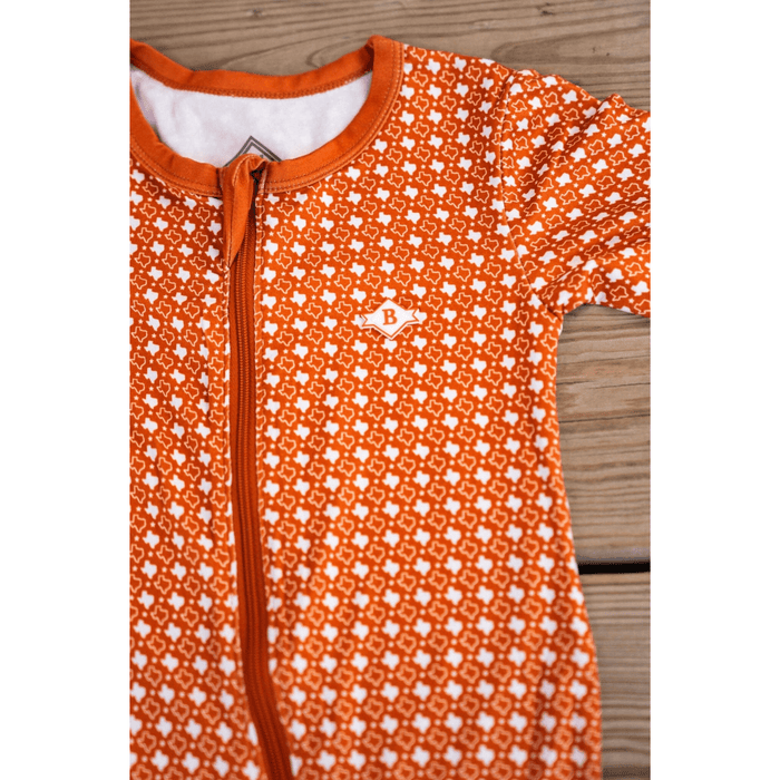 Baby Zip Up - Texas - Orange & White