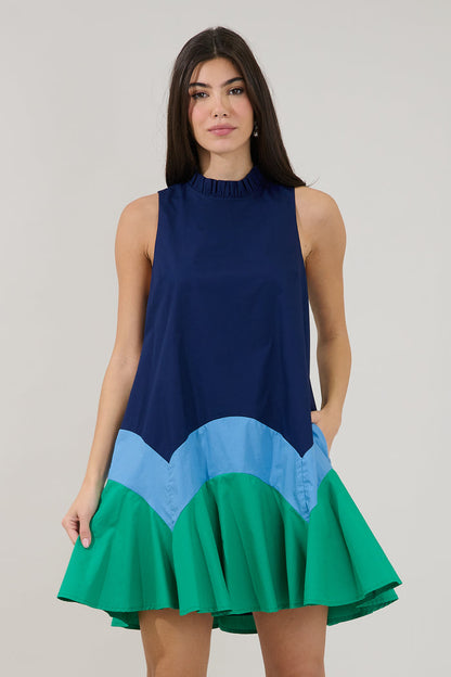 Balsy Color Block Shift Mini Dress