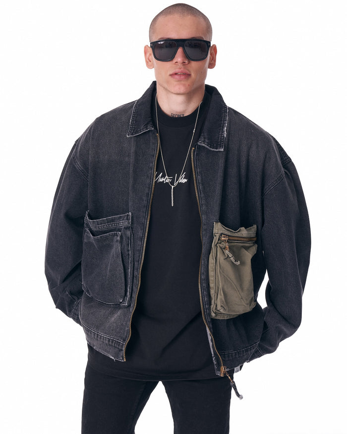 Big Pockets Zip Denim Jacket (5)