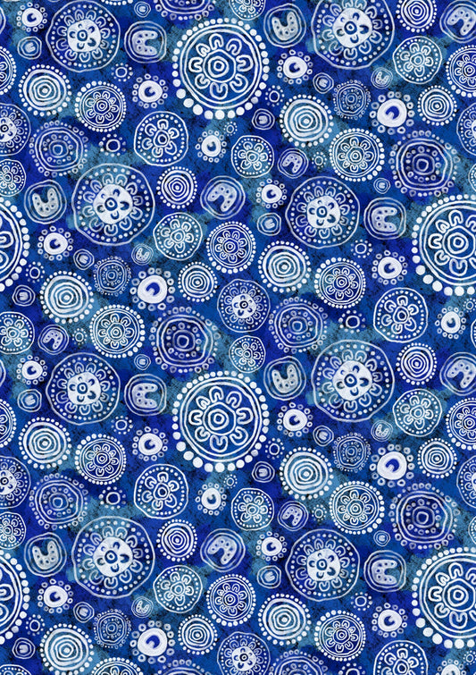 Blue Camps – Aboriginal Art Print