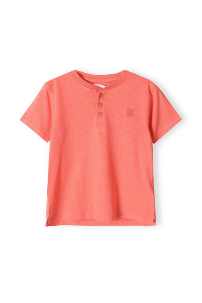 Henley T-Shirt Coral Button Neck - 2