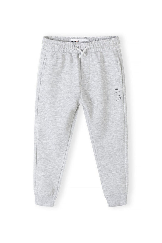 Fleece Joggers, Grey, Brooklyn Print - 1