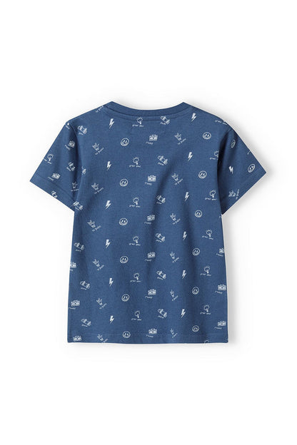 Graphic T-Shirt, Navy Blue, All-Over Print - 3