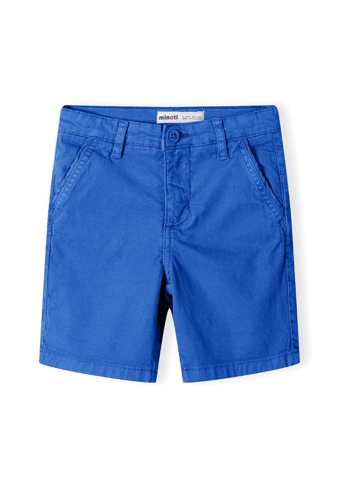 Chino Shorts, Cobalt Blue, Turn-Up Hems - 1