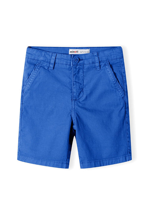 Chino Shorts, Cobalt Blue, Turn-Up Hems - 1