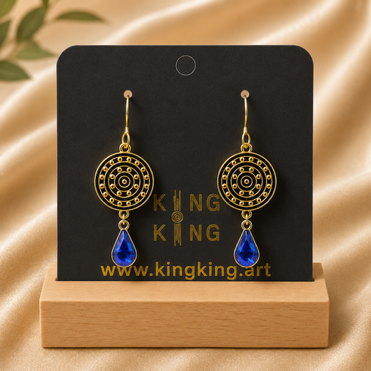Campsite Aboriginal Art Crystal Earrings