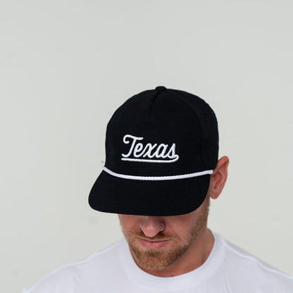 Cap - Texas Script - Black