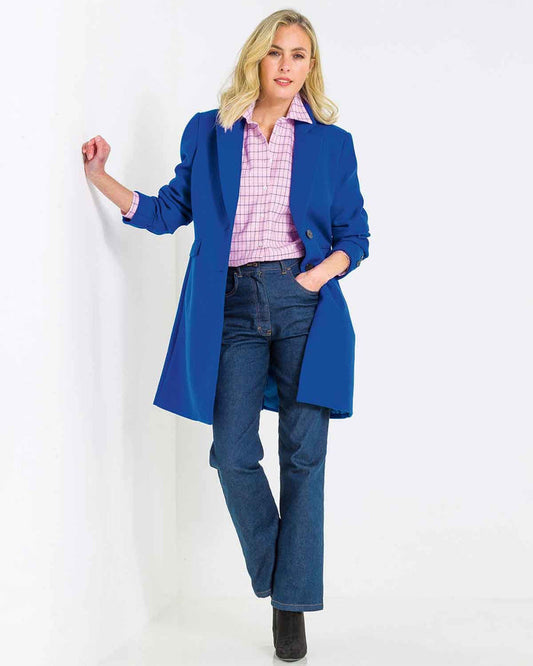 Cassandra Lined Coat - Blue - Image 1 - The Classic Boutique