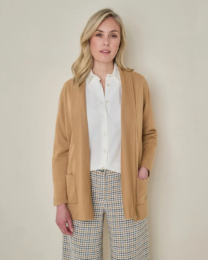 Celine Merino Wool Blend Cardigan - Caramel