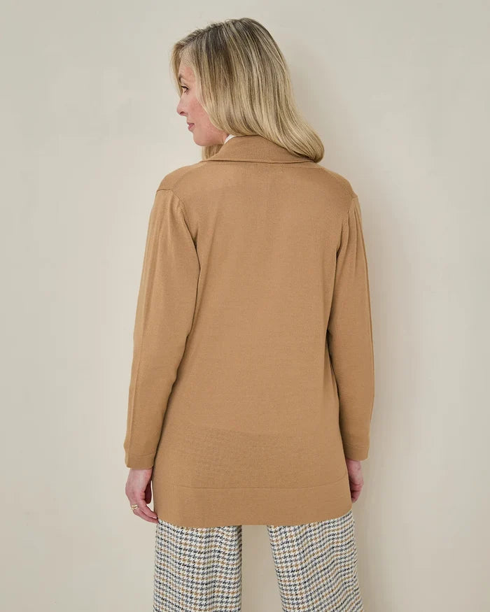 Celine Merino Wool Blend Cardigan - Caramel