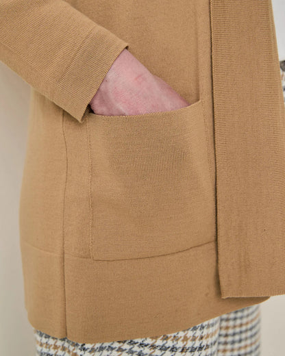 Celine Merino Wool Blend Cardigan - Caramel