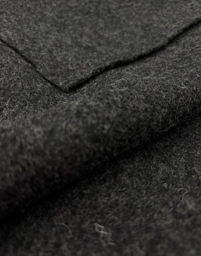 Charcoal 100% Boiled Wool Fabric