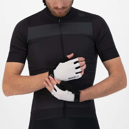 Rogelli Core fietshandschoenen heren wit gedragen voorkant.