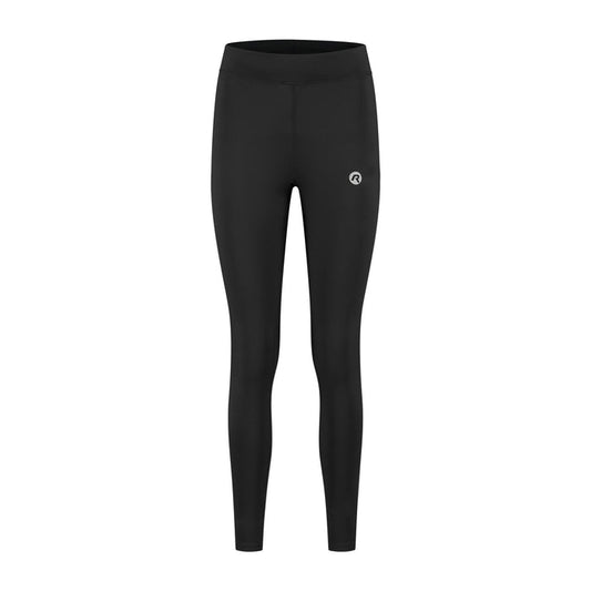 Rogelli Core lange gevoerde hardloopbroek dames zwart voorkant.