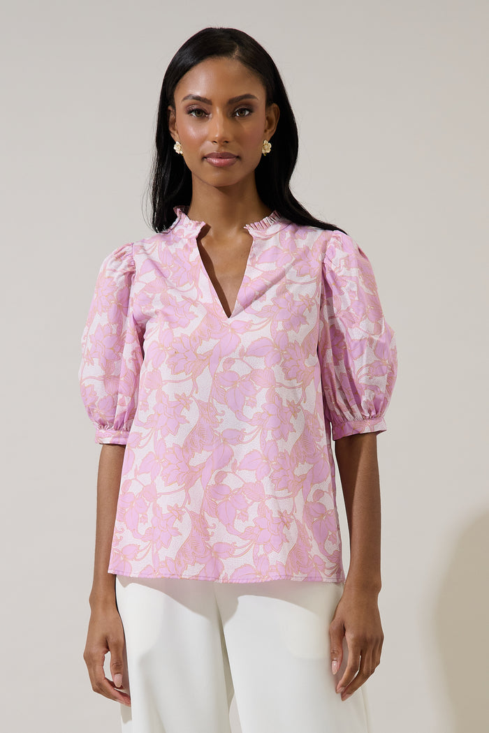 Daney Floral Terri Puff Sleeve Top