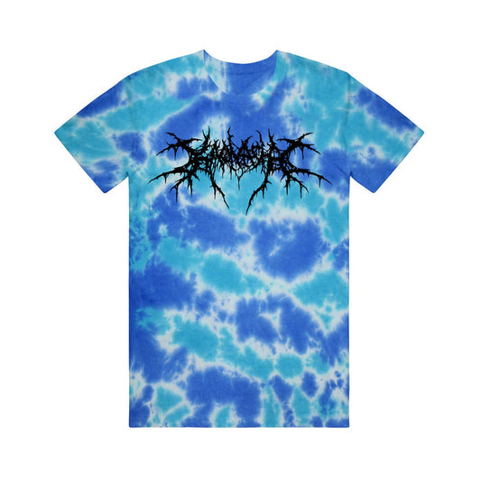 kaonashi Death Metal Logo - Multi-Blue Tie Dye T-Shirt