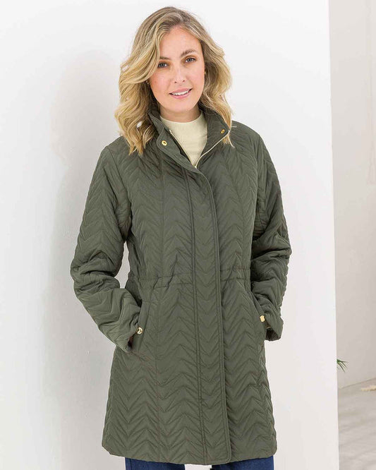 Delores Showerproof Quilted 3/4 Length Coat - Image 1 - The Classic Boutique